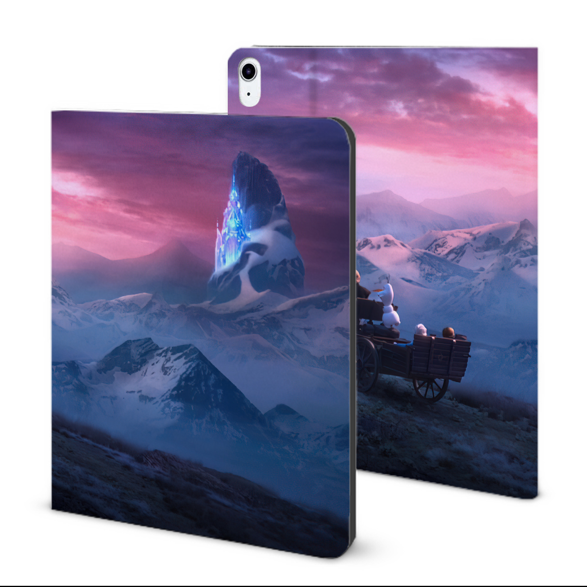 （画像用） アナと雪の女王 アンナ エルサ Frozen Anna Elsa IPad ケース ブック型 PUレザー TPU 耐衝撃 軽量 薄型 ペン収納なし 全面保護 IPad 各モデル対応